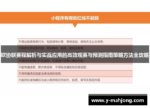 欧协联赛程解析与实战应用的高效观赛与预测指南策略方法全攻略